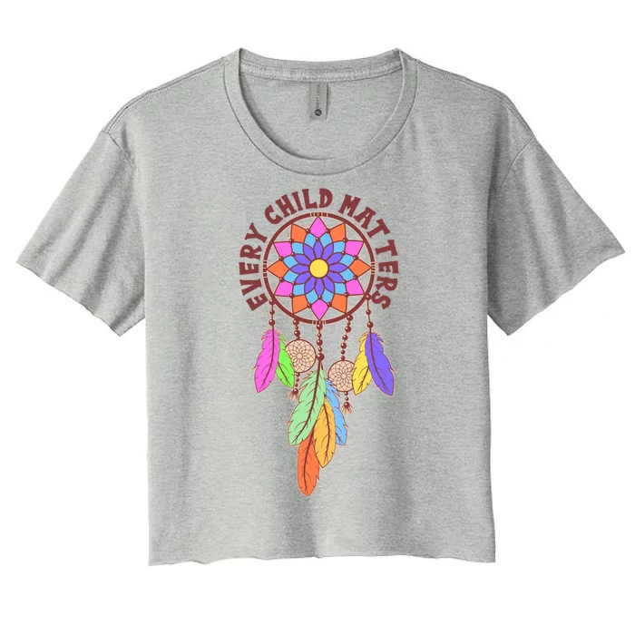 Every Child Matters Colorful Dream Catcher Women's Crop Top Tee