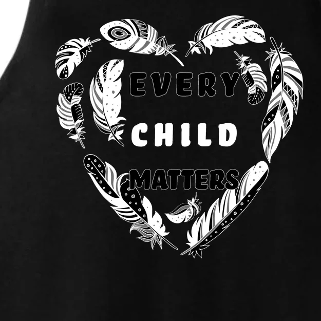 Every Child Matters Feather Heart Ladies Tri-Blend Wicking Tank