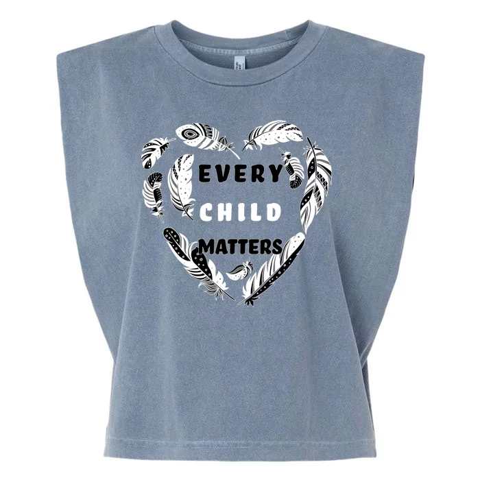 Every Child Matters Feather Heart Garment-Dyed Women's Muscle Tee