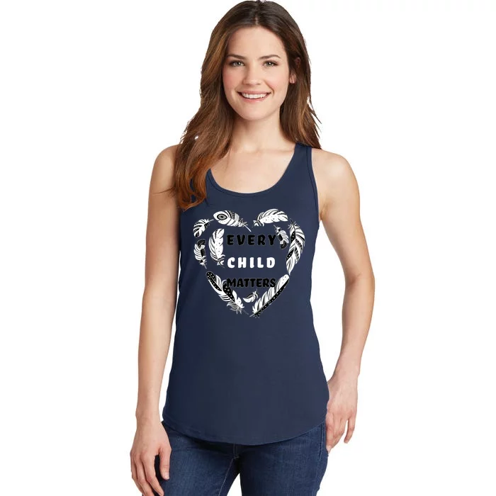 Every Child Matters Feather Heart Ladies Essential Tank