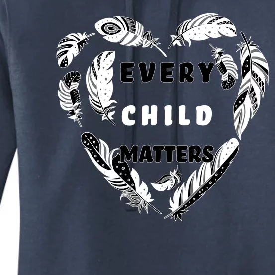 Every Child Matters Feather Heart Women's Pullover Hoodie