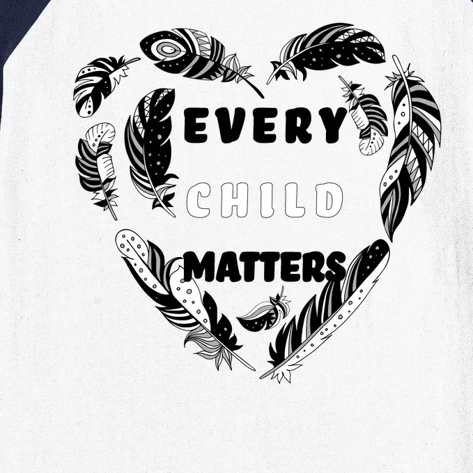 Every Child Matters Feather Heart Baseball Sleeve Shirt