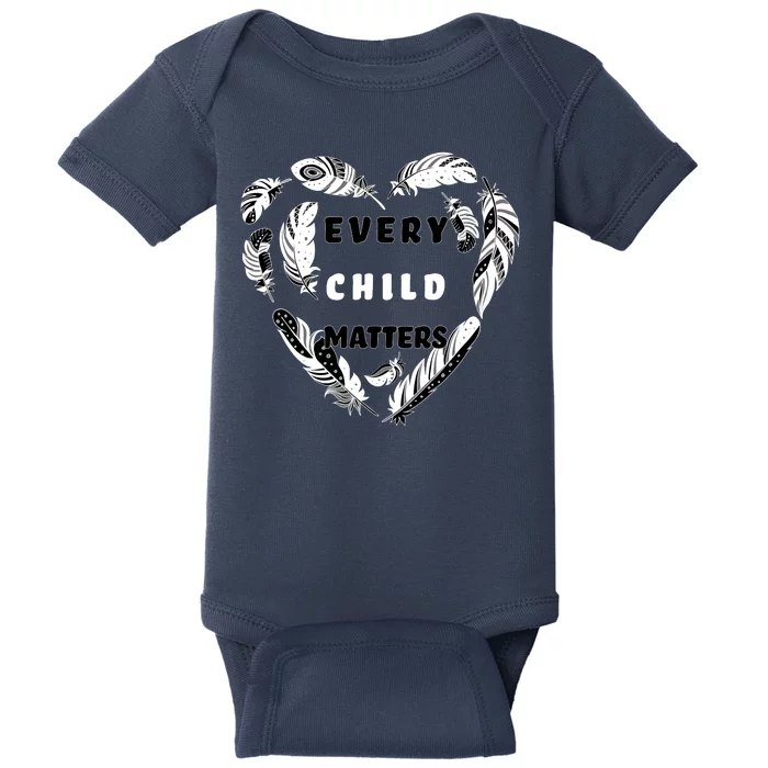 Every Child Matters Feather Heart Baby Bodysuit