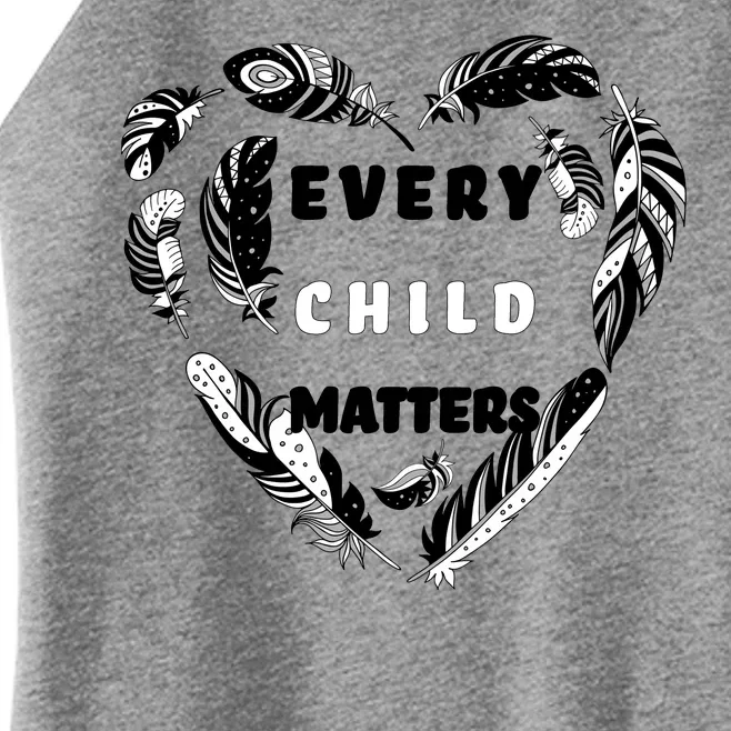 Every Child Matters Feather Heart Women’s Perfect Tri Rocker Tank