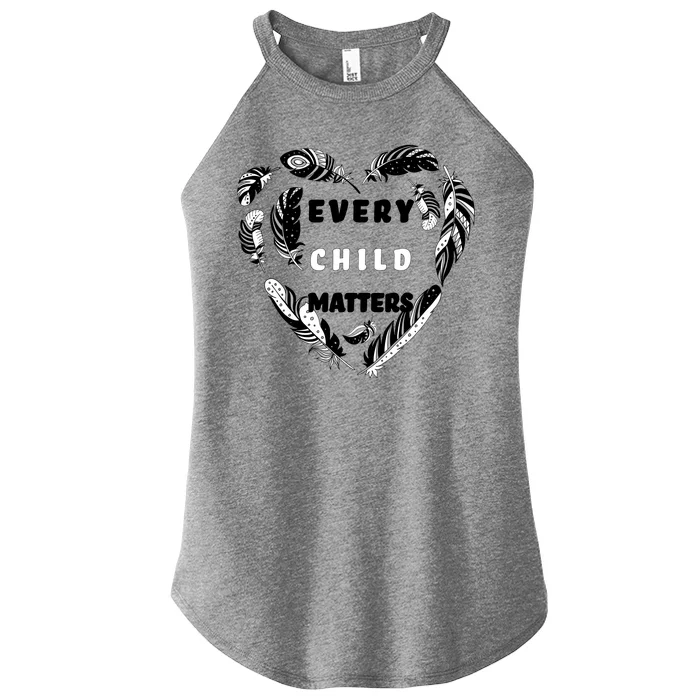 Every Child Matters Feather Heart Women’s Perfect Tri Rocker Tank