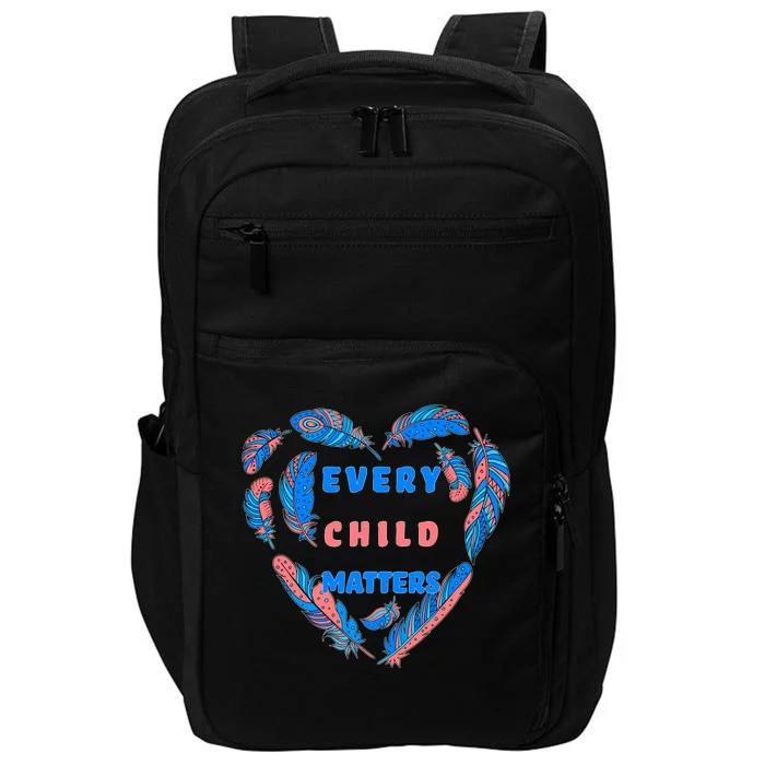 Every Child Matters Feather Heart Colorful Impact Tech Backpack