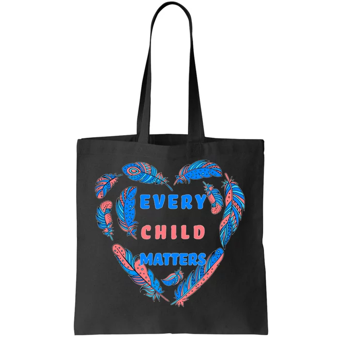 Every Child Matters Feather Heart Colorful Tote Bag