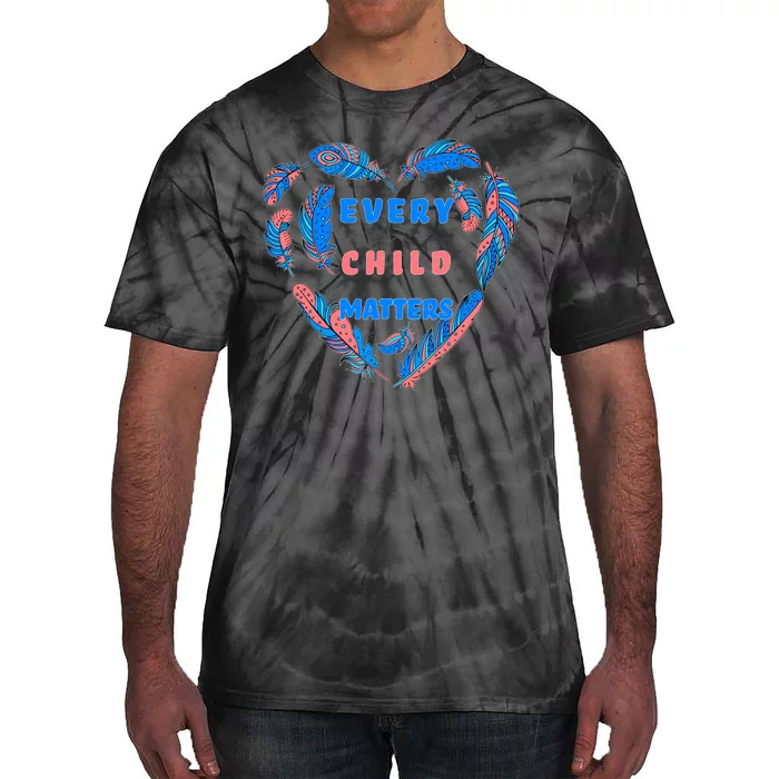 Every Child Matters Feather Heart Colorful Tie-Dye T-Shirt