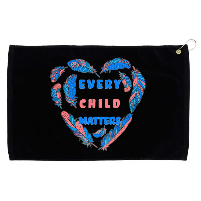 Every Child Matters Feather Heart Colorful Grommeted Golf Towel