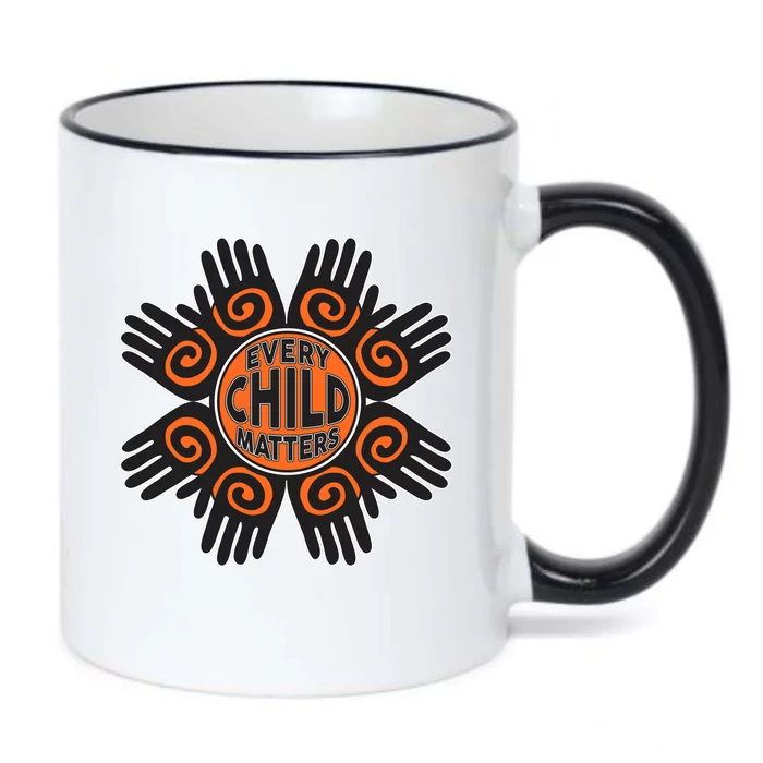 Every Child Matters Native American Hand Pattern Black Color Changing Mug