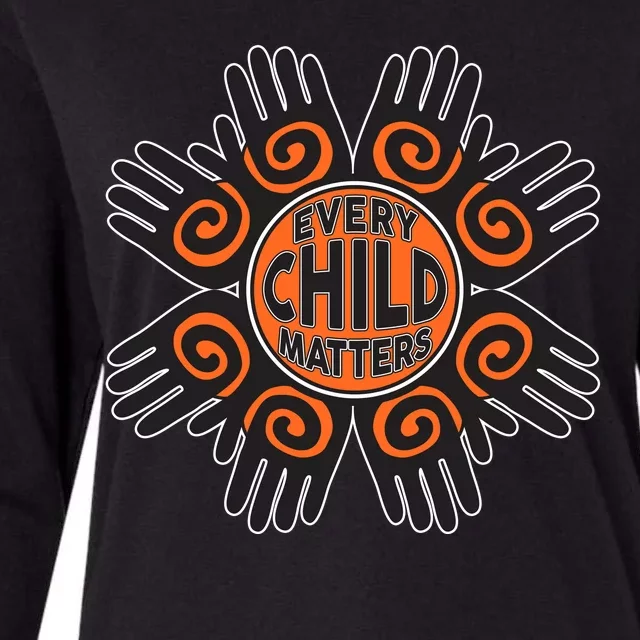 Every Child Matters Native American Hand Pattern Womens Cotton Relaxed Long Sleeve T-Shirt