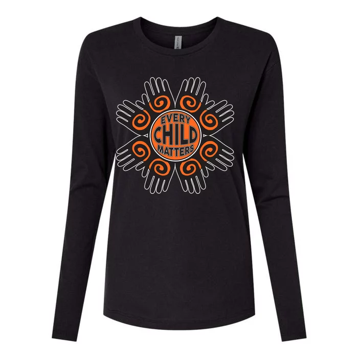 Every Child Matters Native American Hand Pattern Womens Cotton Relaxed Long Sleeve T-Shirt