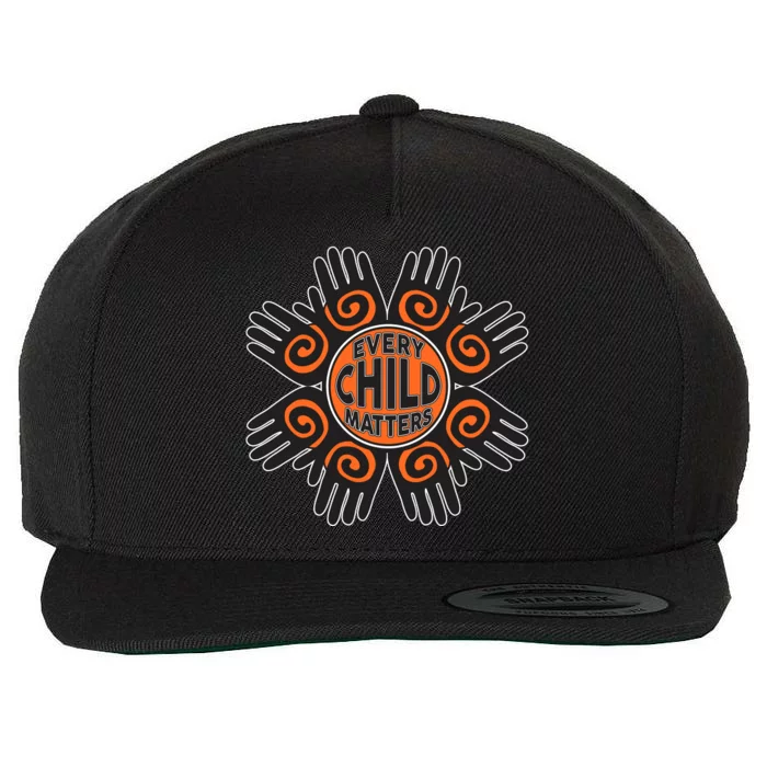 Every Child Matters Native American Hand Pattern Wool Snapback Cap