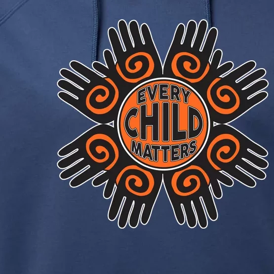 Every Child Matters Native American Hand Pattern Performance Fleece Hoodie