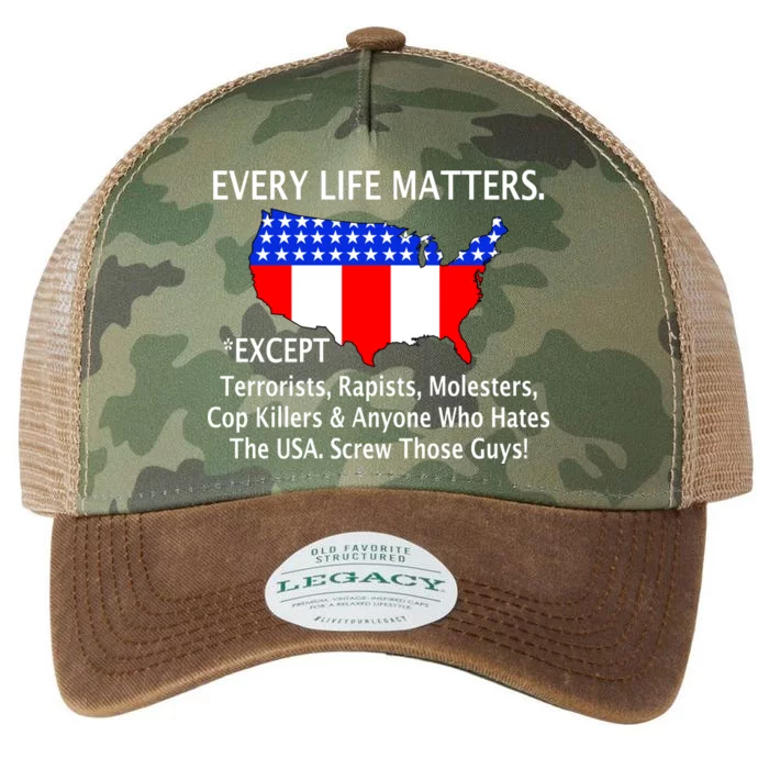 Every Life Maters Except Legacy Tie Dye Trucker Hat