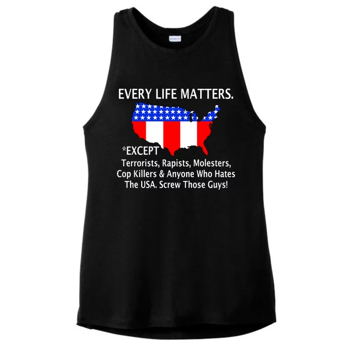 Every Life Maters Except Ladies Tri-Blend Wicking Tank