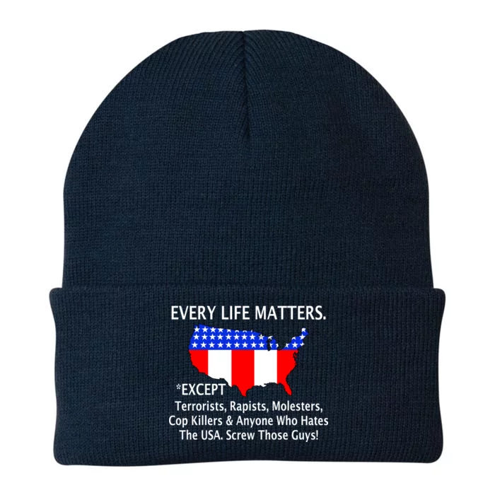 Every Life Maters Except Knit Cap Winter Beanie