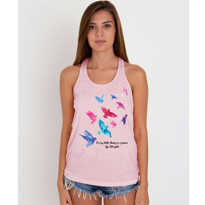 Every Little Thing Is Gonna Be Alright Women's Knotted Racerback Tank