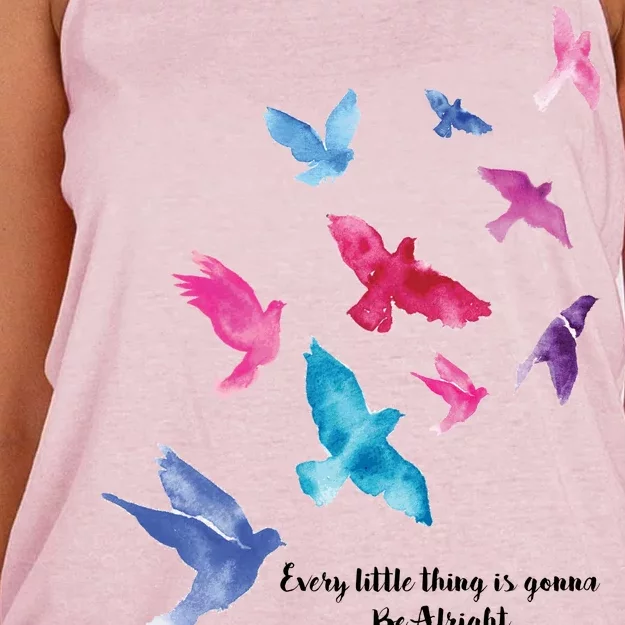 Every Little Thing Is Gonna Be Alright Women's Knotted Racerback Tank