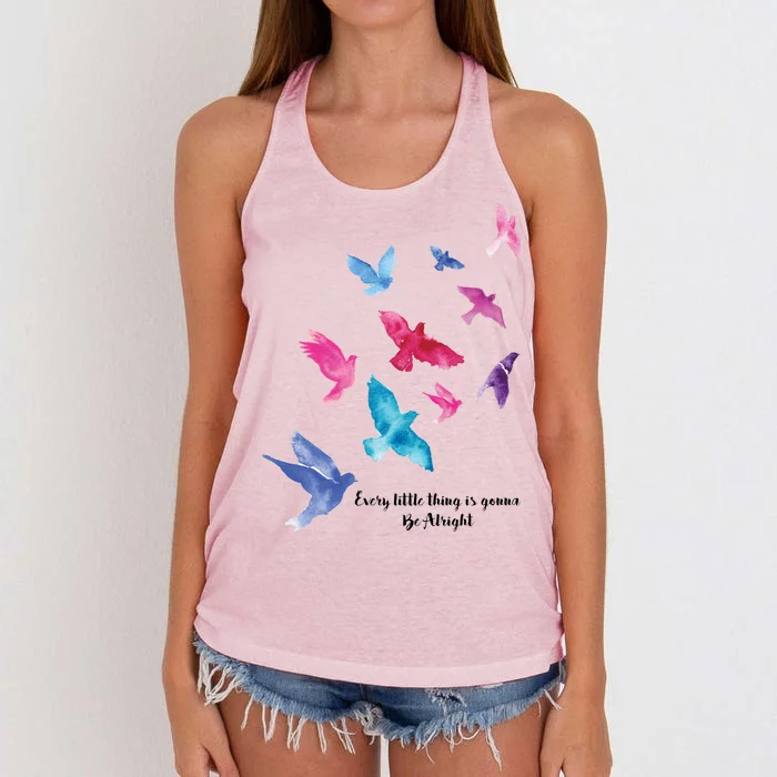 Every Little Thing Is Gonna Be Alright Women's Knotted Racerback Tank