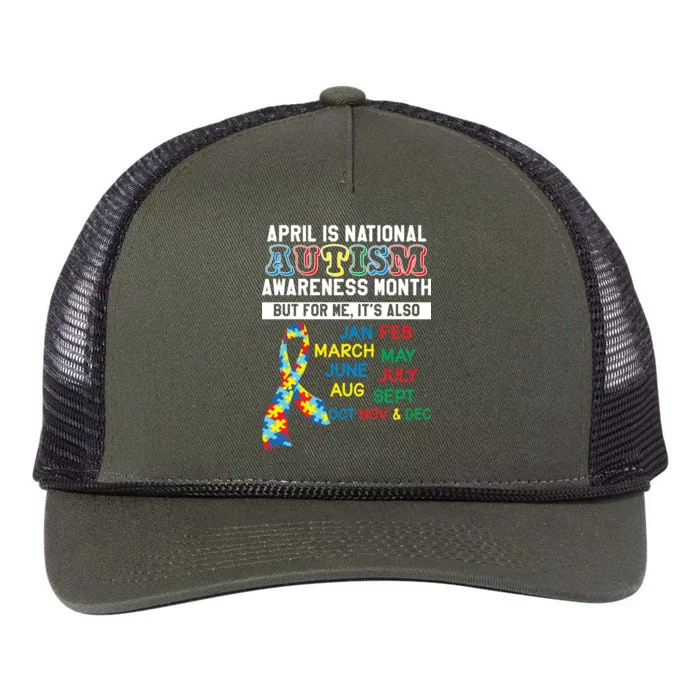 Every Month Is Autism Month Retro Rope Trucker Hat Cap