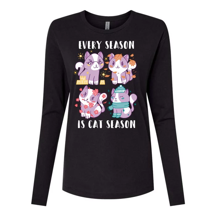 Every Season Is Cat Season Womens Cotton Relaxed Long Sleeve T-Shirt