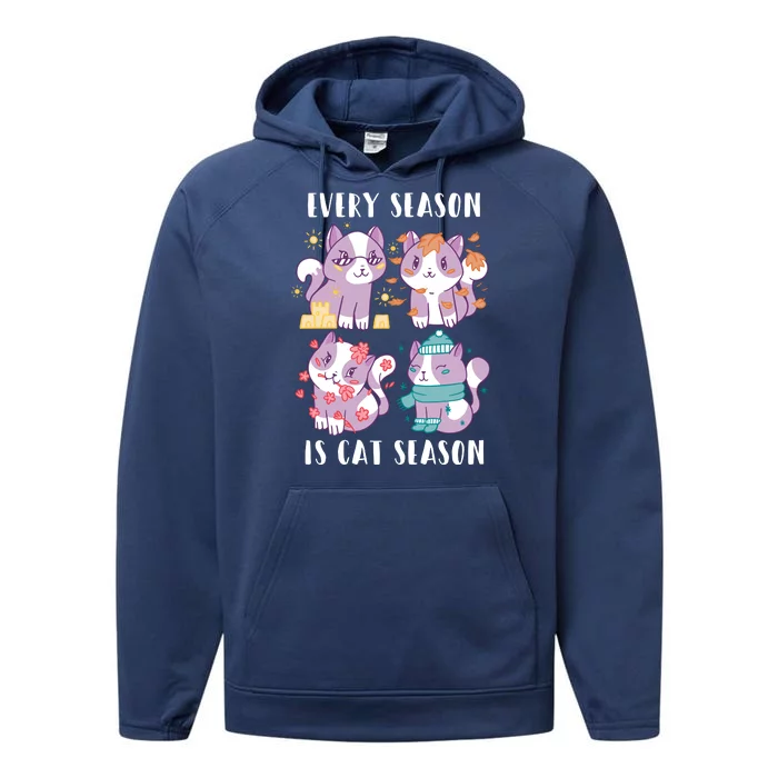 Every Season Is Cat Season Performance Fleece Hoodie