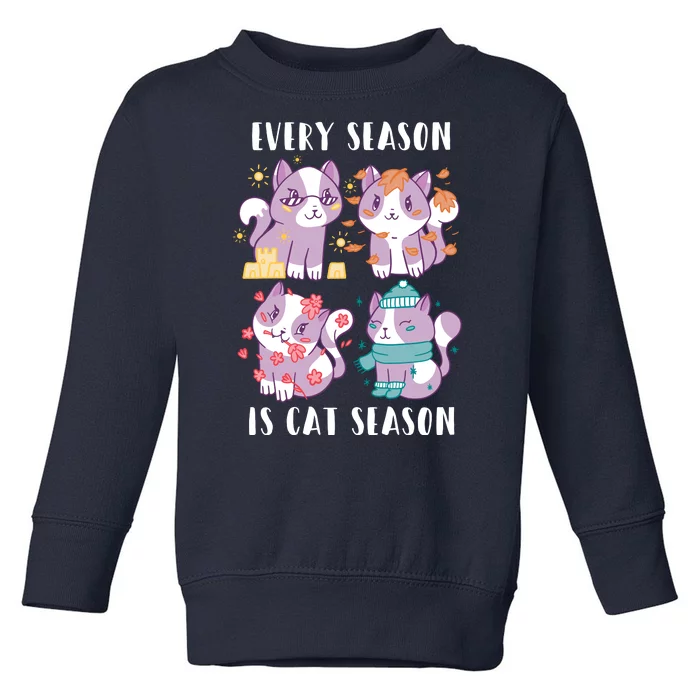 Every Season Is Cat Season Toddler Sweatshirt