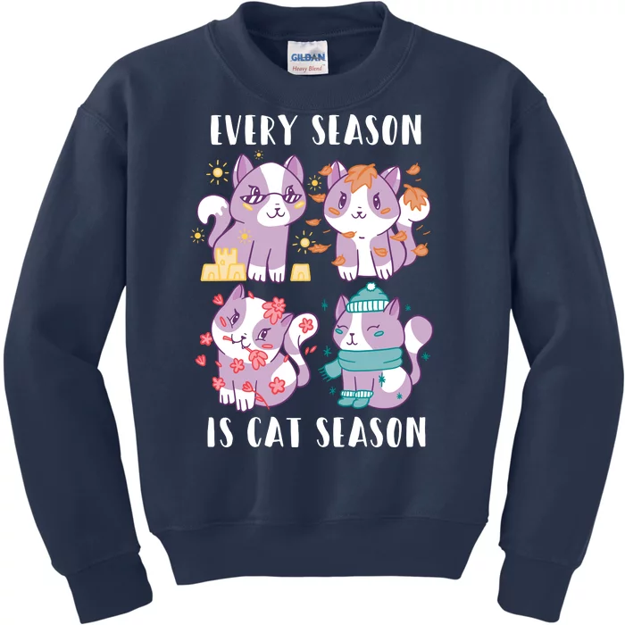 Every Season Is Cat Season Kids Sweatshirt