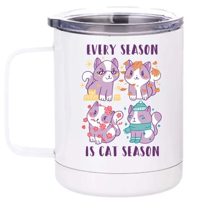 Every Season Is Cat Season Front & Back 12oz Stainless Steel Tumbler Cup