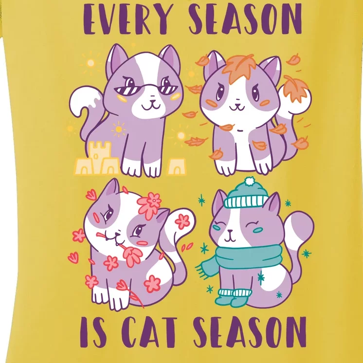 Every Season Is Cat Season Women's V-Neck T-Shirt