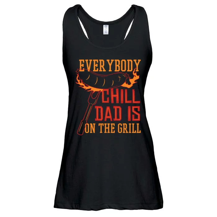 Everybody Chill Dad Is On The Grill Ladies Essential Flowy Tank