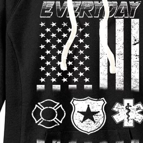 Everyday Heroes Firefighters  EMT Police Women's Fleece Hoodie