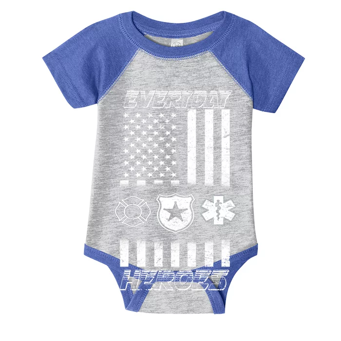 Everyday Heroes Firefighters  EMT Police Infant Baby Jersey Bodysuit