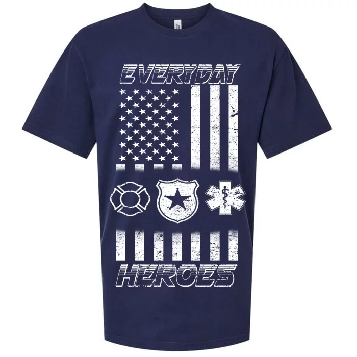 Everyday Heroes Firefighters  EMT Police Sueded Cloud Jersey T-Shirt