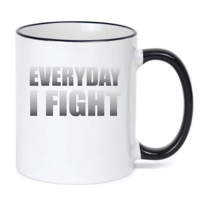 Everyday I Fight Cancer Tribute Black Color Changing Mug