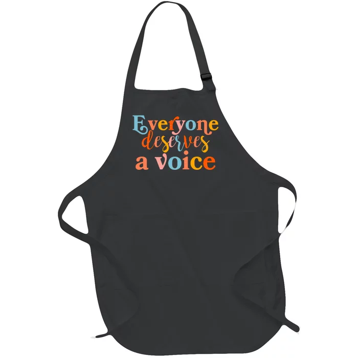 Everyone Deserves A Voice Full-Length Apron With Pocket