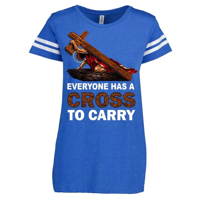 Everyone Has A Cross To Carry Jesus Enza Ladies Jersey Football T-Shirt