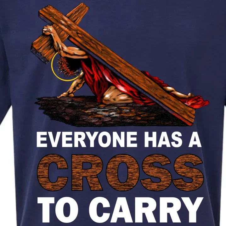 Everyone Has A Cross To Carry Jesus Sueded Cloud Jersey T-Shirt