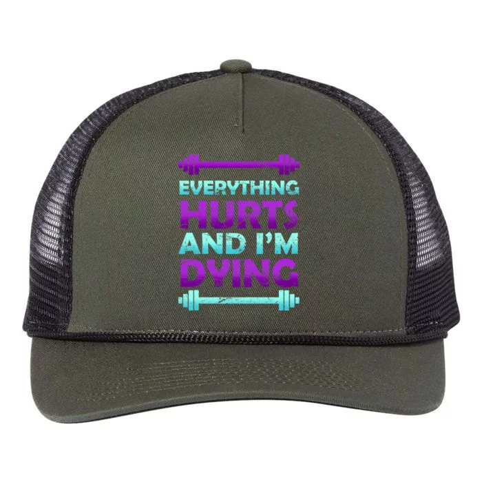 Everything Hurts And I'm Dying Exercise Retro Rope Trucker Hat Cap