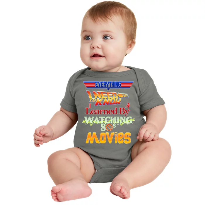 Everything I Need To Know - 80s Movies Baby Bodysuit