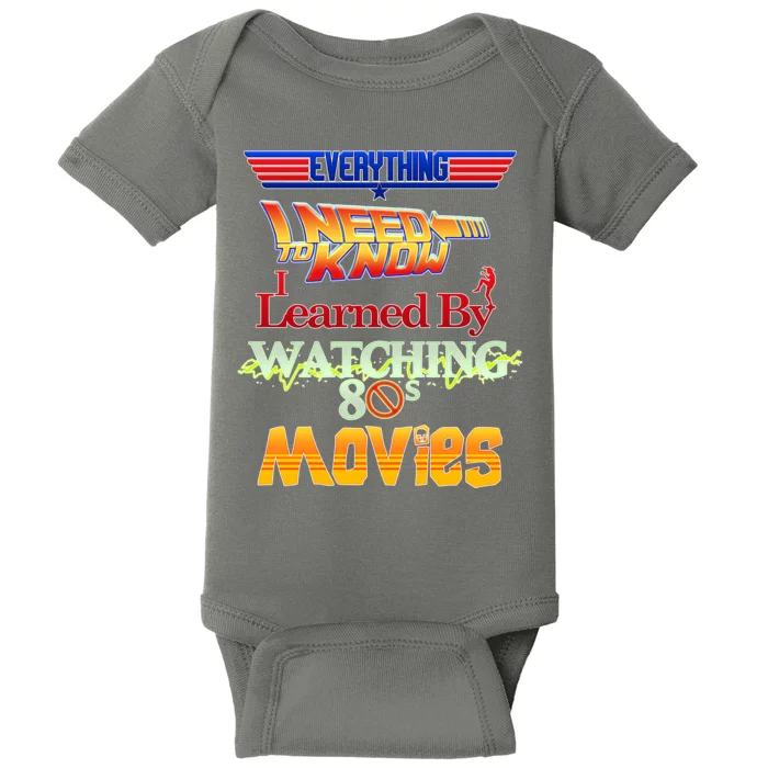 Everything I Need To Know - 80s Movies Baby Bodysuit