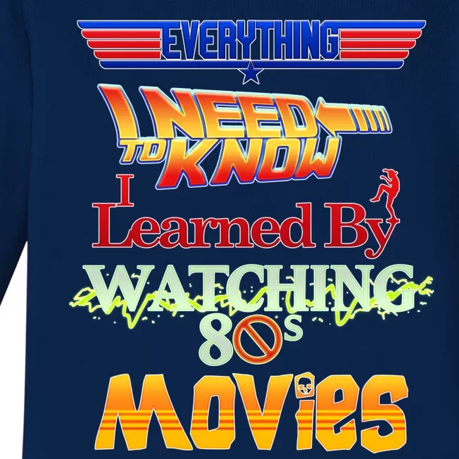 Everything I Need To Know - 80s Movies Baby Long Sleeve Bodysuit