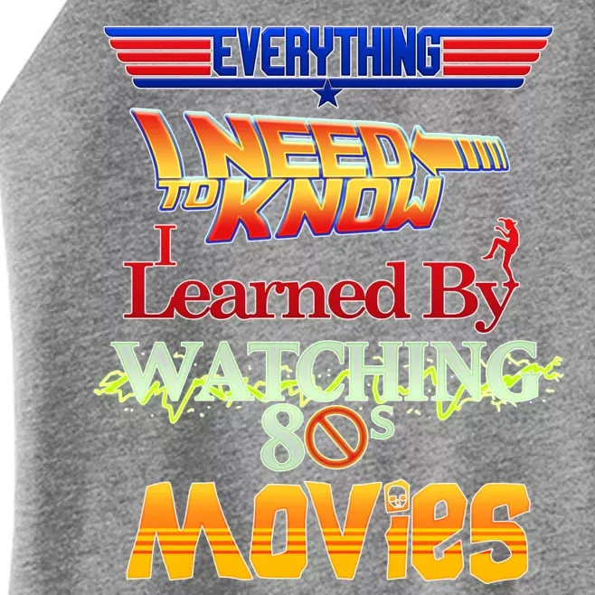 Everything I Need To Know - 80s Movies Women’s Perfect Tri Rocker Tank