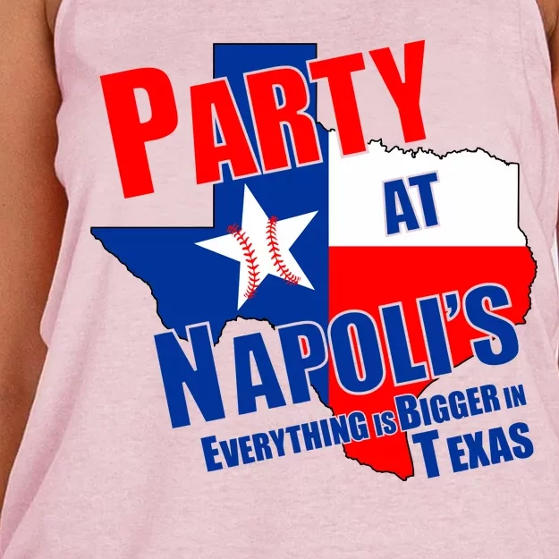 Everything is Bigger In Texas Party At Napoli's Women's Knotted Racerback Tank