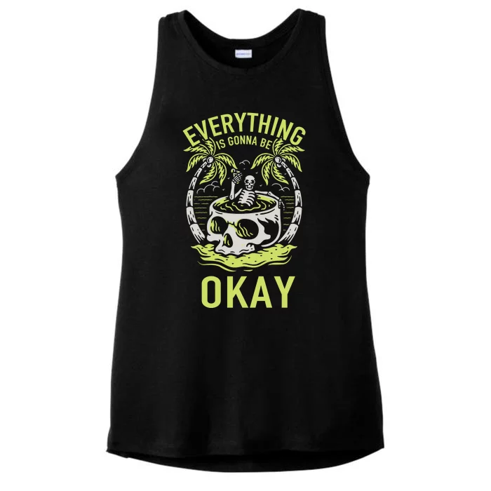 Everything Is Gonna Be Okay Ladies Tri-Blend Wicking Tank