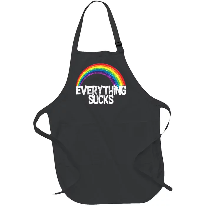 Everything Sucks Rainbow Full-Length Apron With Pocket