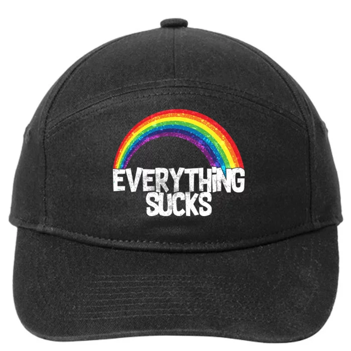 Everything Sucks Rainbow 7-Panel Snapback Hat