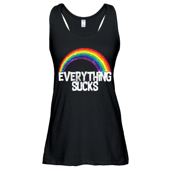 Everything Sucks Rainbow Ladies Essential Flowy Tank