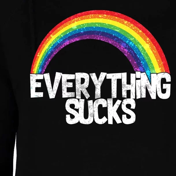 Everything Sucks Rainbow Womens Funnel Neck Pullover Hood